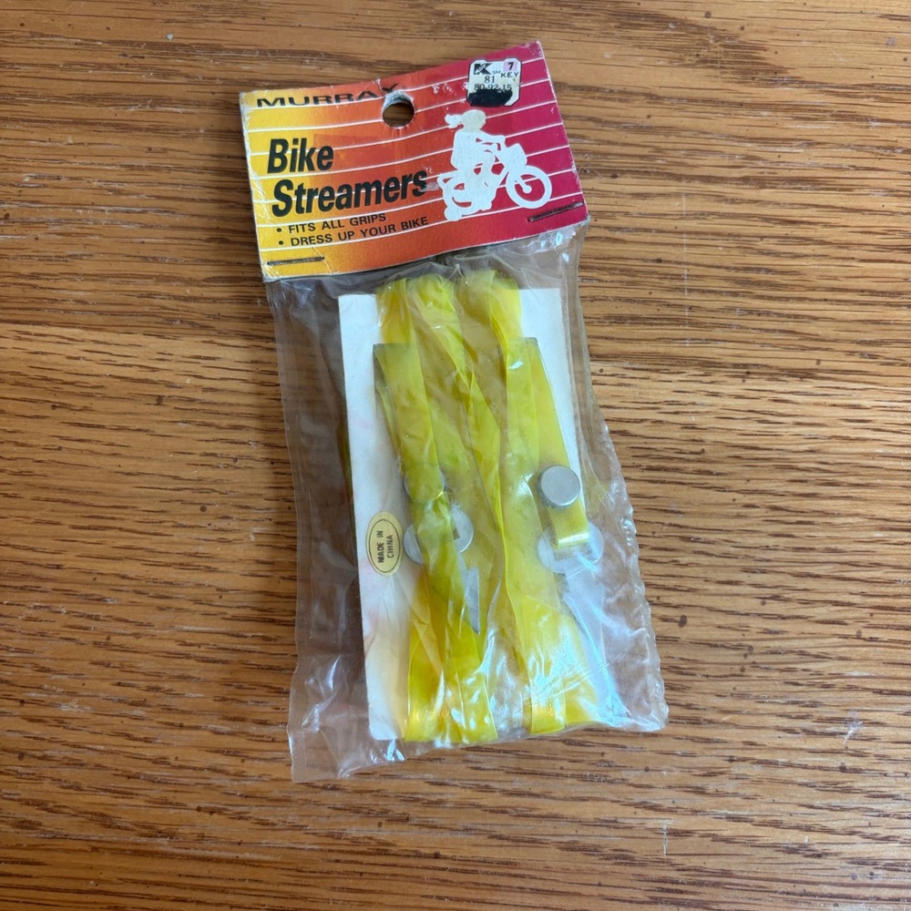 Vintage Murray Bike Streamers Yellow Handlebar‎ Tassels Kmart Dead Stock New